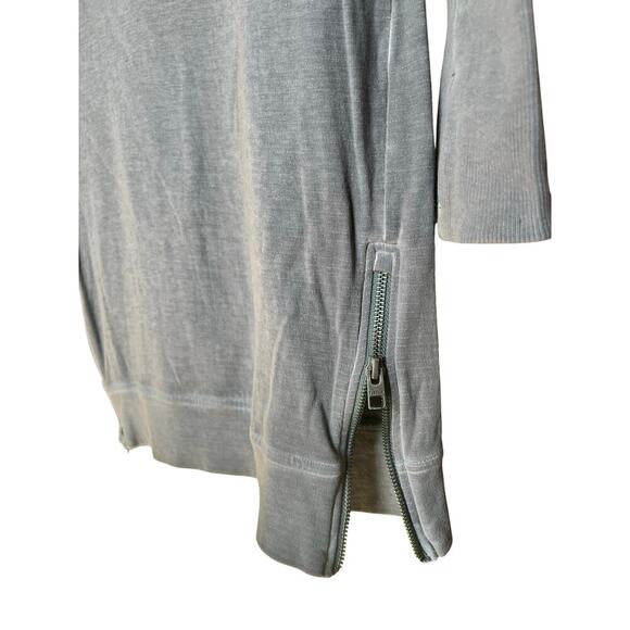 Athleta Eco Wash Side Zip Sweatershirt dress, XXS, Gray, Long Sleeve, Comfort - Picture 4 of 13